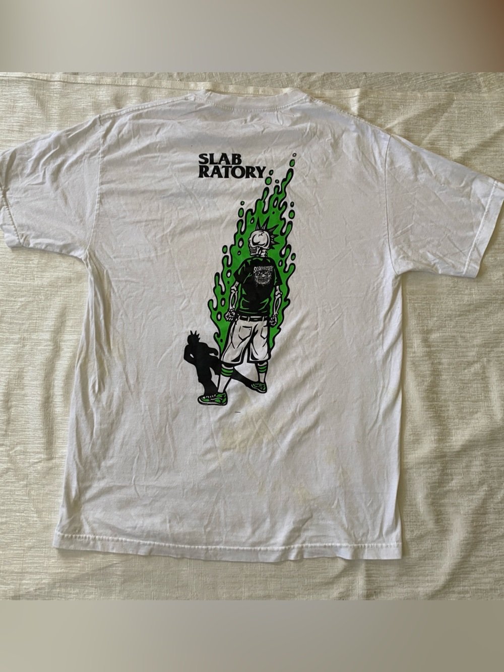 Slabratory White Screen Printed T Shirt Mens Medium Large